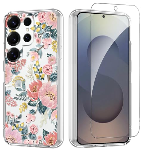 Zrutru Schutzhülle für Samsung Galaxy S25 Plus, mit Displayschutzfolie, Blumenmuster, ästhetisches, elegantes Design, schmale Passform, kratzfeste Handyhülle für Damen, Mädchen, 17 cm (6,7 Zoll) Zrutru Schutzhülle für Samsung Galaxy S25 Plus, mit Displayschutzfolie, Blumenmuster, ästhetisches, elegantes Design, schmale Passform, kratzfeste Handyhülle für Damen, Mädchen, 17 cm (6,7 Zoll) von Zrutru