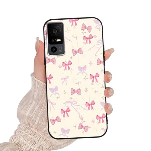 Zrutru Schutzhülle für TCL 40 XL/Lively Jitterbug Smart 4 17,1 cm (6,7 Zoll), Cartoon-Kawaii-Band und Schleife, ästhetisches Design, weiches Silikon, Schwarz von Zrutru