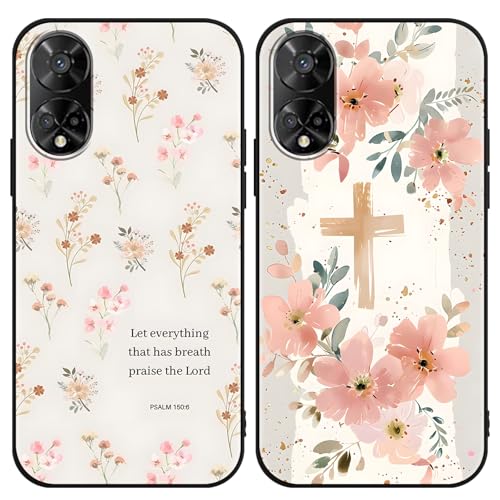 Zrutru Schutzhülle für TCL 50 XE 5G 16,7 cm (6,5 Zoll), süßes Kawaii-Blumen-Collage-Muster, ästhetisches Design, schwarze TPU-Schutzhülle für Mädchen und Frauen, 2 Stück von Zrutru