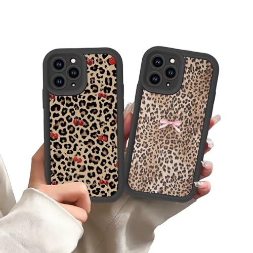 Zrutru Schutzhülle für iPhone 12 Pro Max mit Gepardenmuster, Kirschschleife, Leopardenmuster, TPU-Stoßdämpfer, stoßfest, schwarz, Funda für Damen und Mädchen, Fallschutz für iPhone 12 Pro Max 17,5 cm Zrutru Schutzhülle für iPhone 12 Pro Max mit Gepardenmuster, Kirschschleife, Leopardenmuster, TPU-Stoßdämpfer, stoßfest, schwarz, Funda für Damen und Mädchen, Fallschutz für iPhone 12 Pro Max 17,5 cm von Zrutru
