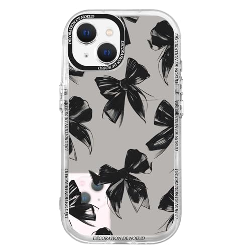 Zrutru Schutzhülle für iPhone 14 (15,5 cm) mit niedlichem Spiegelschleifenband, schmal, weich, TPU-Stoßdämpfer, stoßfest, für iPhone 14, 15,5 cm (6,1 Zoll) von Zrutru