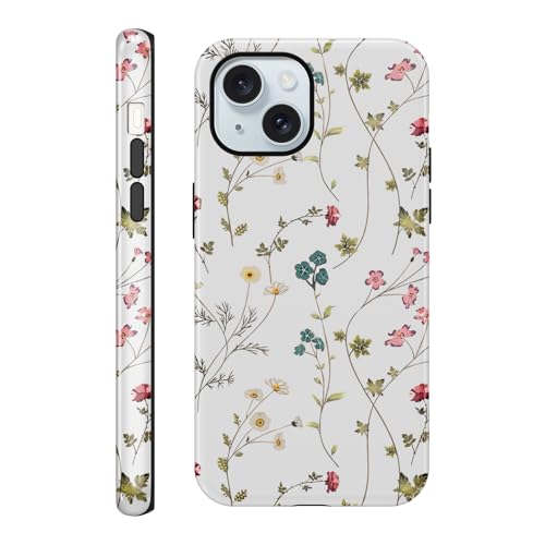Zrutru Schutzhülle für iPhone 15, 15,4 cm, kompatibel mit Magsafe, weiches TPU-Blumenmuster, stoßfest, weiche Schutzhüllen für Damen und Mädchen, grüne Blätterrebe Zrutru Schutzhülle für iPhone 15, 15,4 cm, kompatibel mit Magsafe, weiches TPU-Blumenmuster, stoßfest, weiche Schutzhüllen für Damen und Mädchen, grüne Blätterrebe von Zrutru