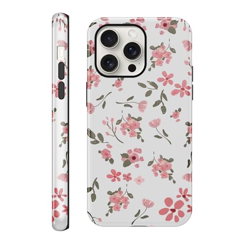Zrutru Schutzhülle für iPhone 15 Pro, kompatibel mit Magsafe, weiches TPU-Blumenmuster, stoßfest, weiche Schutzhüllen für Damen und Mädchen, rosa Blumen Zrutru Schutzhülle für iPhone 15 Pro, kompatibel mit Magsafe, weiches TPU-Blumenmuster, stoßfest, weiche Schutzhüllen für Damen und Mädchen, rosa Blumen von Zrutru