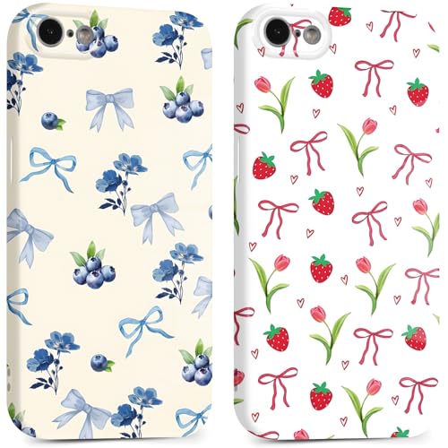 Zrutru Schutzhülle für iPhone 16e (6,1 Zoll), stilvolle Blumen- und Schleifenmuster, stoßfest, weich, für iPhone 16e, 2 Stück von Zrutru