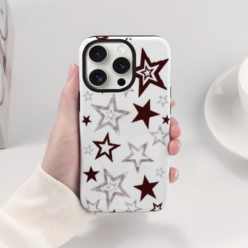 Zrutru Süße Y2K-Stern-Handyhülle für iPhone 14/iPhone 13 15,5 cm (6,1 Zoll), Kawaii-Cool-Star, adrette Hülle, ästhetisch, trendig, Y3K, stilvolle Schutzhülle für Mädchen und Damen, Hybrid-Hartschale von Zrutru