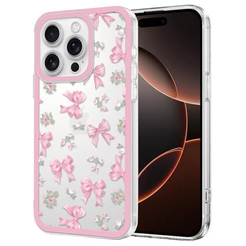 Zrutru Transparente Schleife Handyhülle für iPhone 16 Pro Hülle für Frauen Mädchen, Klar Niedliches Schleifenmuster, ästhetisches Schleifen-Design, weiches TPU, stoßfeste Schutzhülle Zrutru Transparente Schleife Handyhülle für iPhone 16 Pro Hülle für Frauen Mädchen, Klar Niedliches Schleifenmuster, ästhetisches Schleifen-Design, weiches TPU, stoßfeste Schutzhülle von Zrutru