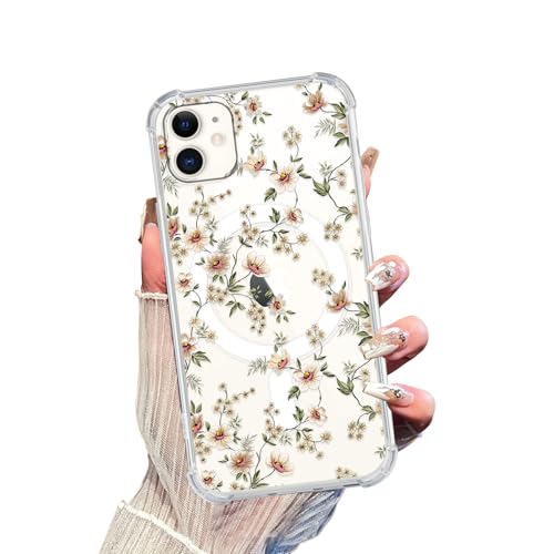 Zrutru Transparente Schutzhülle für iPhone 11, kompatibel mit MagSafe, ästhetisches, hübsches Blumendesign, magnetische Handy-Funda für Männer, Jungen, Frauen, Mädchen, stoßfeste Schutzhülle für Zrutru Transparente Schutzhülle für iPhone 11, kompatibel mit MagSafe, ästhetisches, hübsches Blumendesign, magnetische Handy-Funda für Männer, Jungen, Frauen, Mädchen, stoßfeste Schutzhülle für von Zrutru