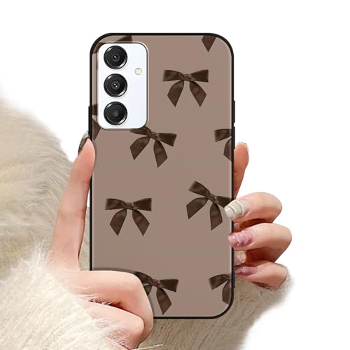 Zrutru Trendige braune Schleifen-Handyhülle für Samsung Galaxy A16 5G, modisch, mädchenhaftes Schleifenmuster für Damen, weich, dünn, Silikon, stoßfest, schwarz, Bumper, Funda für Samsung A16 17,5 cm Zrutru Trendige braune Schleifen-Handyhülle für Samsung Galaxy A16 5G, modisch, mädchenhaftes Schleifenmuster für Damen, weich, dünn, Silikon, stoßfest, schwarz, Bumper, Funda für Samsung A16 17,5 cm von Zrutru
