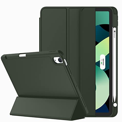 AWH ZryXal iPad Air 11 Zoll Hülle 2024/2022/2020 10.9 Zoll, Smart iPad Hülle [Unterstützt Touch ID und Auto Wake/Sleep] (Dunkelgrün) von ZryXal