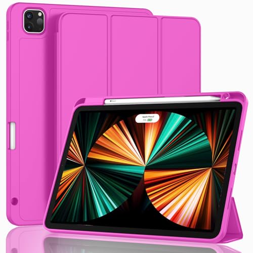 ZryXal iPad Pro 32,8 cm (12,9 Zoll) Hülle 2022/2021/2020 (6. / 5. / 4. Generation) mit Stifthalter, Smart-Hülle [unterstützt Touch-ID und automatische Wake/Sleep] mit automatischem Aufladen der 2 von ZryXal