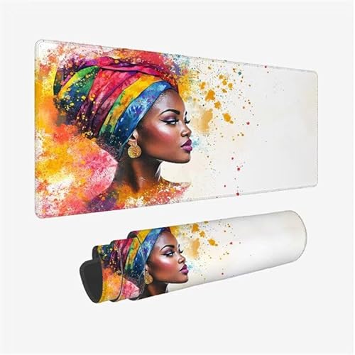 Mauspad Frau Schreibtischunterlage Farbe Mousepad XXL 1000x500X0.3MM, Wetterfest Mauspad Gaming Zubehör mit Rutschfeste Gummibasis, Mouse Pad Schreibtisch Zubehör für Office Deko Gifts, Model-9818 von Zsoxooll