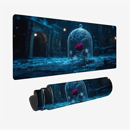 Mauspad Rose Schreibtischunterlage Architektur Mousepad XXL 700x300X0.3MM, Wetterfest Mauspad Gaming Zubehör mit Rutschfeste Gummibasis, Mouse Pad Schreibtisch Zubehör für Office Deko, Model-9874 von Zsoxooll