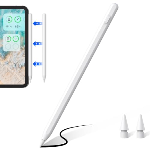 Stift für iPad mit kabelloser Aufladung, iPad Stift kompatibel mit iPad Pro (2018–2024), iPad Pro/iPad/iPad Mini/iPad Air Pencil für Apple iPad mit Neigungserkennung bei Handflächenabweisung von Zspeed