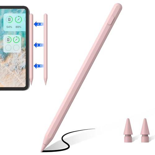 Stylus Stift mit Kabelloser Aufladung, Kompatibel mit iPad Pro (2018-2022) iPad Pro/iPad/iPad Mini/iPad Air Pencil für Apple iPad mit Palm Rejection Neigungserkennung（ Rosa von Zspeed
