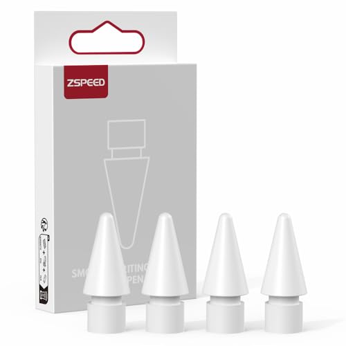 Zspeed Replacement Tips for Apple Pencil 2nd Generation/ 1st Generation Tips, iPencil Nibs Accessories for iPad Pro Pencil 2/1 Gen(4 Pack) von Zspeed