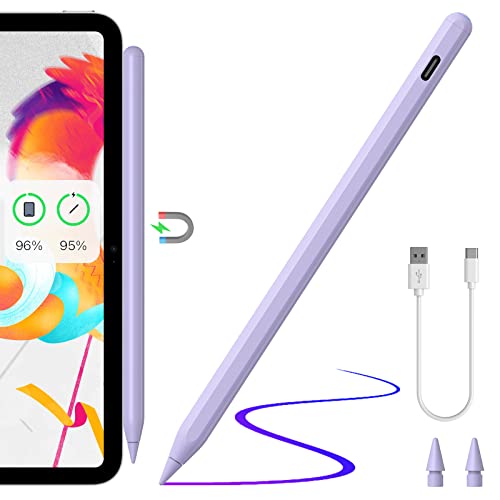 Stylus Stift mit Kabelloser Aufladung, Kompatibel mit iPad Pro (2018-2022) iPad Pro/iPad/iPad mini/iPad Air Pencil für Apple iPad mit Palm Rejection Neigungserkennung(Lila) von Zspeed