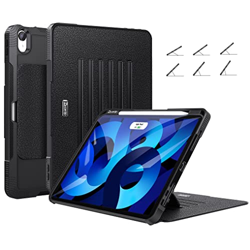 ZtotopCase Hülle für iPad Air 5. Generation 2022/iPad Air 4. Generation 2020, Stifthalter, Hat 6 Magnetische Standwinke für iPad Air 10,9“, Schwarz von ZtotopCase