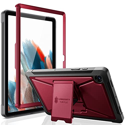 ZtotopCase Schutzhülle für Samsung Galaxy Tab A8 LTE 10,5 Zoll 2021 (SM-X200/ SM-X205), integrierter Displayschutz, doppelschichtige, stoßfeste Vollschutzhülle mit Ständer - Rotwein von ZtotopCase