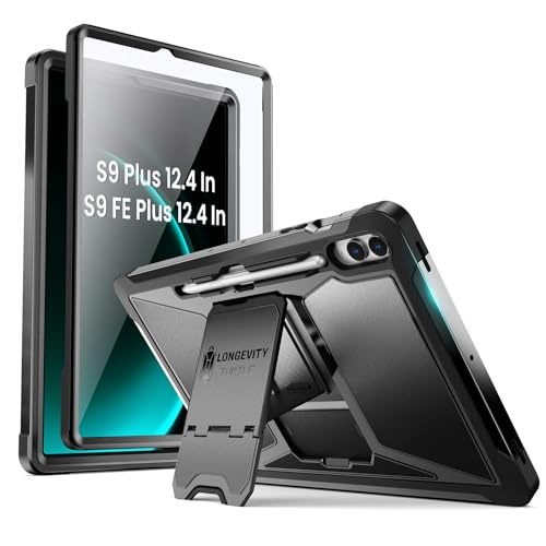 Ztotop Hülle für Samsung Galaxy Tab S9 Plus / S9 FE Plus 12,4 Zoll, mit Displayschutz & Stifthalter & Ständer, Ganzkörper-Doppelschicht-stoßfeste Schutzhülle für Galaxy Tab S9 FE+/S9+, Schwarz von ZtotopCases