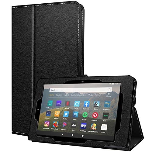 Ztotop Schutzhülle für Amazon Fire HD 8 und Fire HD 8 Plus Tablet (10. Generation, 2020 Release) - Leder Slim Folding Stand Cover mit Auto Wake/Sleep, Schwarz von ZtotopCases