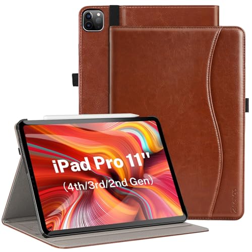 ZtotopCase Hülle für iPad Pro 11 2020(2.Generation), Premium Leder Leichte Geschäftshülle mit Ständer, Mehrfachwinkel, Kartensteckplatz, Braun Model: A2228/A2068/ A2230/A2231 von ZtotopCases