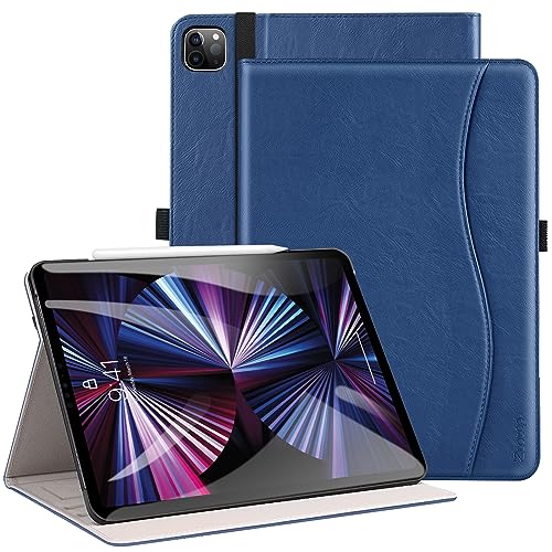 ZtotopCase Hülle für iPad Pro 11 2020(2.Generation), Premium Leder Leichte Geschäftshülle mit Ständer, Mehrfachwinkel, Kartensteckplatz, für iPad 11" 2020, Blau von ZtotopCases