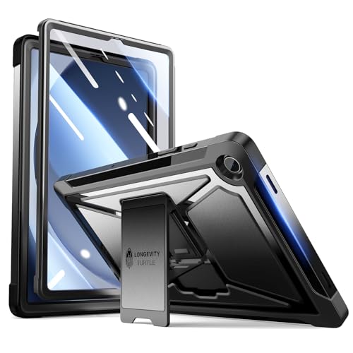 ZtotopCases Hülle für Samsung Galaxy Tab A9 8.7 Zoll 2023(SM-X110/X115/X117), Eingebauter Displayschutz, Dual Schicht Stoßfest Voll Schützend Abdeckung mit Ständer, Schwarz von ZtotopCases