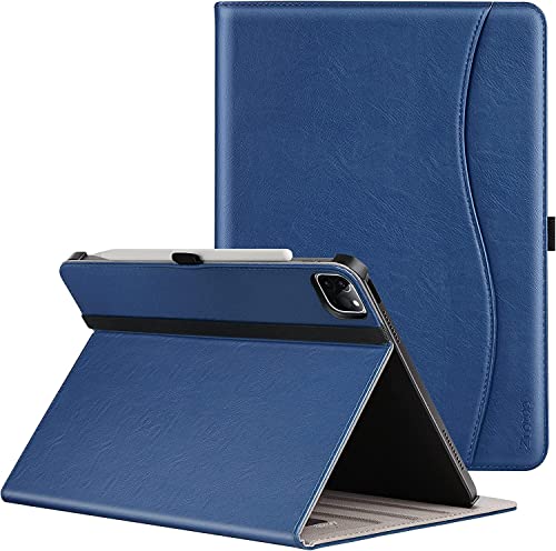 ZtotopCases Hülle für iPad Pro 12.9 2022/2021/2020 (6./5./4.Generation), Premium Leder Leichte Geschäfts Cover mit Automatisches Ruhen/Wecken für iPad 12,9 Zoll Tablette,Blau von ZtotopCases