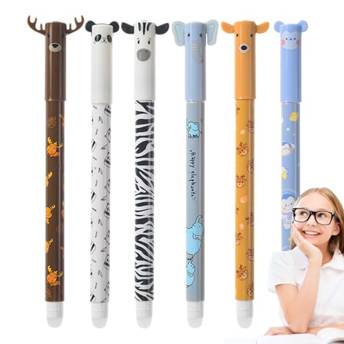 Zuasdvnk Löschbare Tintenstifte, 6 x löschbare Gelstifte, rutschfest, für Schule, Schreibwaren, ergonomische 0,5 mm Spitze, Bleistift für Studenten, Studium, Prüfungen, Schreiben, Klassenzimmer Zuasdvnk Löschbare Tintenstifte, 6 x löschbare Gelstifte, rutschfest, für Schule, Schreibwaren, ergonomische 0,5 mm Spitze, Bleistift für Studenten, Studium, Prüfungen, Schreiben, Klassenzimmer von Zuasdvnk
