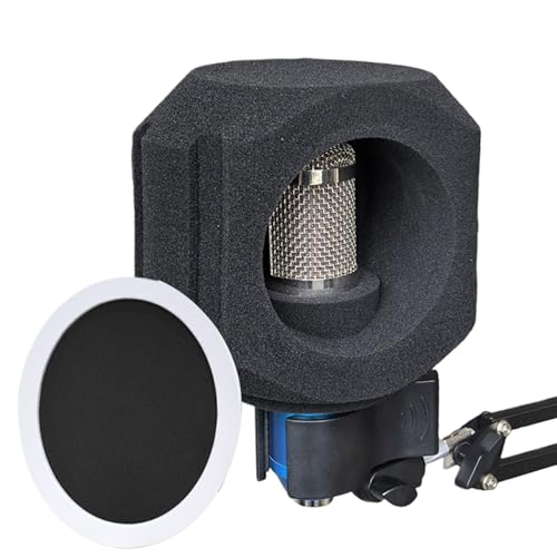 Zuasdvnk Mikrofon Windschutz - Reflektionsfilter Für Aufnahmestudios - Geräuschreduzierende Schallschutzabdeckung Für Studioaufnahmen & Live-Auftritte von Zuasdvnk