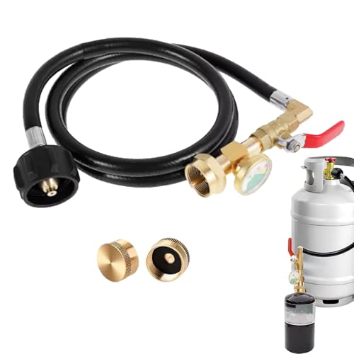 Zuasdvnk Nachfülladapter | Zylinder-Adapter Mit Nachleuchtender Füllstandsanzeige - Messinganschluss Mit Schlauch Für Camping Grill BBQ Zuasdvnk Nachfülladapter | Zylinder-Adapter Mit Nachleuchtender Füllstandsanzeige - Messinganschluss Mit Schlauch Für Camping Grill BBQ von Zuasdvnk