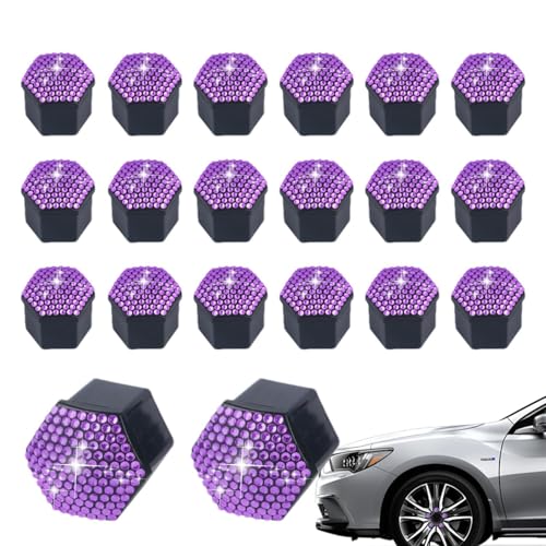 Zuasdvnk Radmutternkappen | Funkelnde Bolzenabdeckungen 20er Set | - & Staubschutz für Felgenschrauben mit dekorativer Außenverkleidung für Auto-Felgen von Zuasdvnk