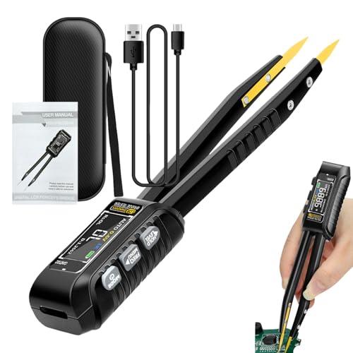 Zuasdvnk Smart-SMD-Tester, Smart-Komponenten-Tester | SMD-Meter-Pinzette, digitaler Auto-Meter-Tester,Komponentenanalysator Intelligente Komponentenerkennung für Kondensator, Widerstand und Diode von Zuasdvnk
