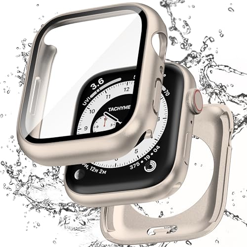 Zumyzu Kompatibel mit Apple Watch 2-in-1 wasserdichte Hülle 41 mm Serie 9/8/7 mit Displayschutzfolie aus gehärtetem Glas, vollständige Abdeckung, Stoßstangen-Abdeckung für iWatch-Hülle, 41 mm von Zumyzu