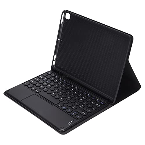 10-Zoll-Tastaturhülle, Ultradünne Stummschalt-Runde Tastenkappe Drahtlose -Touch-Tastaturen Schreibmaschine mit Silikonhülle, für IOS Tablet/Air10.5/für IOS Tablet Pro 10.5 (Schwarze runde von Zunate