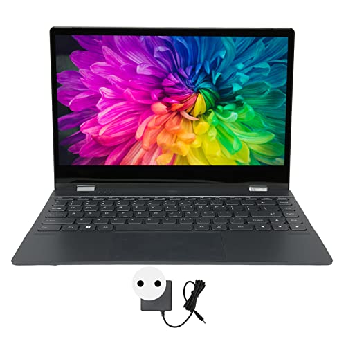14,1 Zoll Laptop, 360 Grad Flip Full HD für Windows 10 11, Professioneller Slim n Light Laptop, Fingerabdruck Entsperr Touchscreen Notebook, Tastatur mit Hintergrundbeleuchtung, (EU-Stecker 1 TB) von Zunate