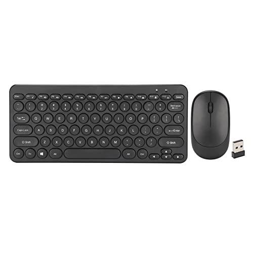 2.4G Wireless Keyboard and Mouse Combo, USB Plug and Play Compact Wireless Computer Keyboard und Silent Mouse Set mit Runder Tastenkappe und 10 Arten von Tastenkombinationen(Schwarz) von Zunate