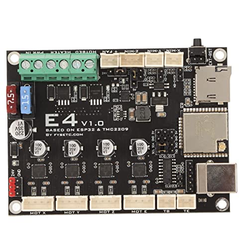 3D Drucker Motherboard, E4 V1.0 ESP32 Motherboard Controller Board, 12 V Bis 24 V, Integriertes Wi Fi und Bluetooth, Unterstützt Sensorlose Homing Funktion von Zunate