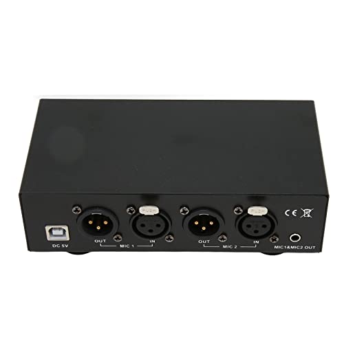 48 V Phantomspeisung, USB5V 2 Kanal 48 V Phantomspeisung mit XLR Kabel und 3,5 mm Soundkabel für Jedes Kondensatormikrofon Musikaufzeichnungsgerät von Zunate