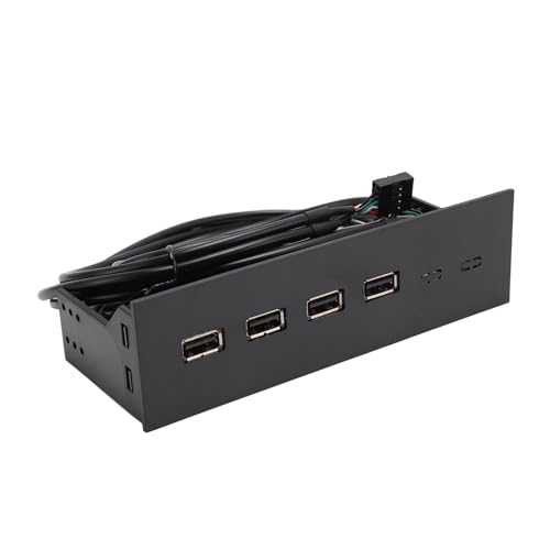 5,25-Zoll-Frontpanel-USB-Hub mit 4-Port-USB, Hochgeschwindigkeitsstabilem Plug-and-Play-Frontpanel für Optisches Laufwerk für Desktop-Motherboard von Zunate