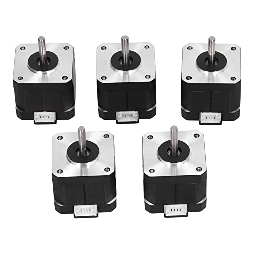 5 Stück Schrittmotor, Metall Hohe Genauigkeit Stabile Ausgabe Gleichmäßige Geschwindigkeit Geringeres Rauschen Dreidimensionaler Druckermotor (XH-2.54 Drahtkopf (2 weiß)) von Zunate