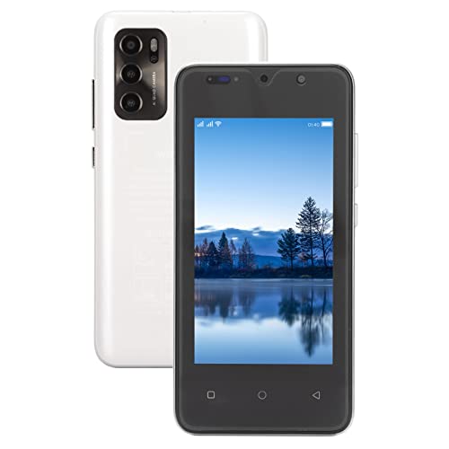 A18 Entsperrtes Smartphone, 4,5" für Entsperrtes Android 6-Handy, HD-Display Face ID 2 GB 32 GB 128 GB Erweiterbar Unterstütztes Mobiltelefon Dual-SIM, MTK6779 Quad Core, 2800 MAh, 2MP 5MP(Weiß) von Zunate