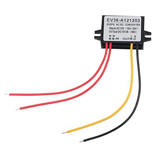 AC-DC-Stromrichter, AC 10-28V zu DC 12V Abwärtsspannungswandler, AC/DC-Buck-Wandlermodul Spannungsregler, IP67 wasserdicht, für Auto-Bildschirm, Überwachungskamera, Lüfter, Wasserpumpe, Motor(3A) von Zunate