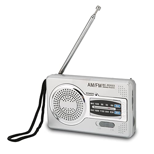 AM-FM-Radio, Tragbares Handradio mit Eingebautem Lautsprecher, Batteriebetriebenes Taschen-Transistorradio, Notfallradio, um Nachrichten in Echtzeit zu Erhalten, für Reisen zu Hause Im Freien von Zunate