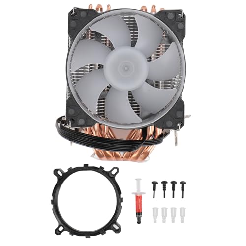 CPU-Luftkühler, Dual Tower 90 Mm 6 Heatpipes CPU-Kühler, Intelligente Steuerung CPU-Lüfter, RGB-Beleuchtung, für LGA115X 1366 775 1200, 754 AM2 AM4 AM3 von Zunate