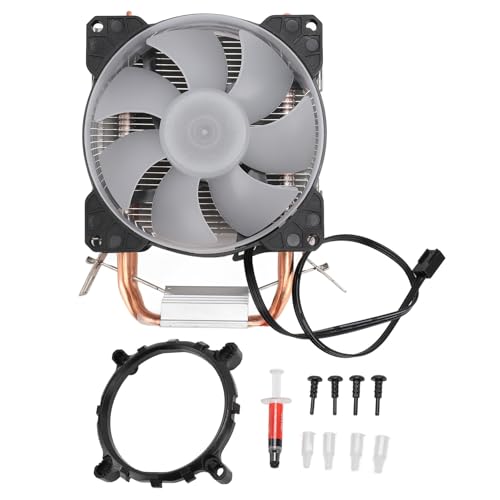 CPU-Luftkühler, Schnelle Wärmeableitung, Leises Design, RGB-Beleuchtung, Dual-Kupferrohr, 90 Mm 48 Cfm 1800 PRM Computer-CPU-Lüfter für LGA115X AM4 von Zunate