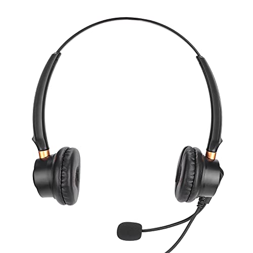 Callcenter-Headset, 2,5 Mm Kabelgebundener Business-Kopfhörer Freisprech-Telefon-Headset mit Noise Cancelling-Mikrofon und Lautstärkeregelung für Beratungsdienste Am Tischtelefon von Zunate