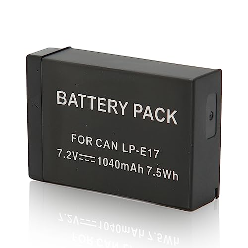 Canon Akkupack LP-E17, Intelligenter Lithium-Ionen-Akku mit Hoher Kapazität für 200D II R10 RP 750D M6mark2 800D 850D 77D 760D M3 M5 Kamera, 7,5 Wh 1040 MAh von Zunate