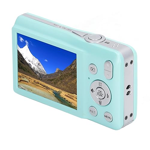 Digitalkamera, 68 MP 16 Fach Zoom Kompaktkamera mit 2,7 Zoll Bildschirm, Unterstützt Selfie, Gesichtserkennung und Lächelnerkennung, für Teenager, Anfänger (Grün) von Zunate