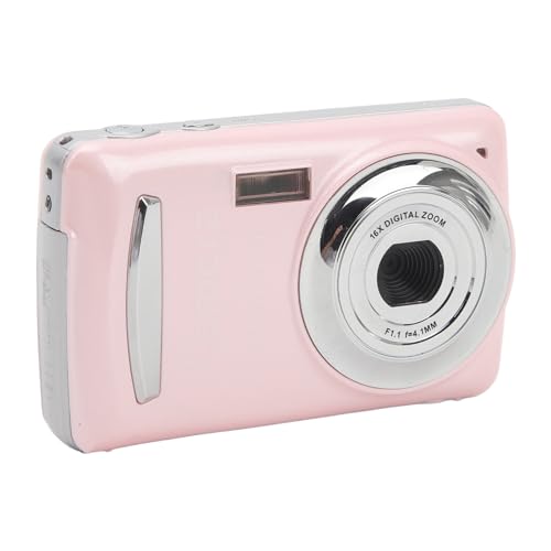 Digitalkamera für Fotografie, 16 MP Vlogging Kamera mit 2,4 Zoll Bildschirm, Kompakte Reisekamera mit 16 fachem Digitalzoom, Autofokus, Anti Shake, für Anfänger (PINK) von Zunate